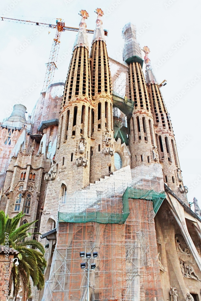 Naklejka premium Sagrada Familia in Barcelona, Spain