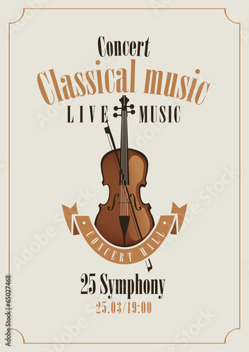 poster for a concert of classical music with violin