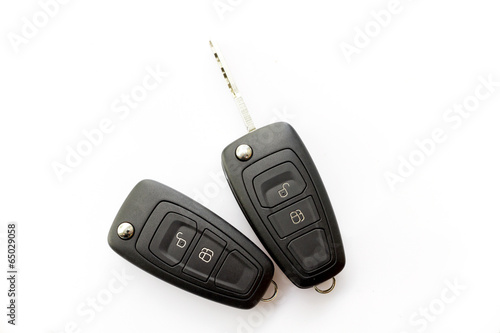 Car key on a white background