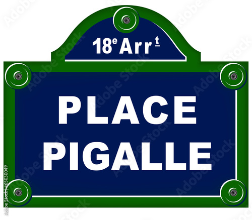 Plaque de rue place pigalle
