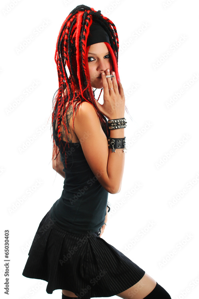Naklejka premium Girl with dreads