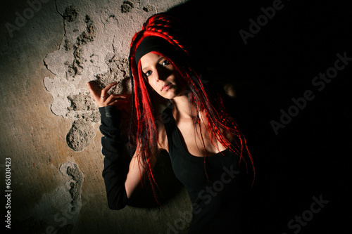 Portrait of an atractive young rocker girl