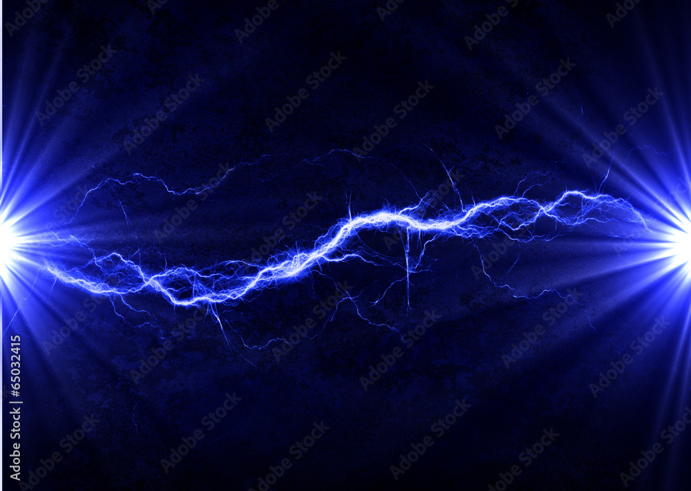 Fototapeta premium Blue electrical discharge - lightning background