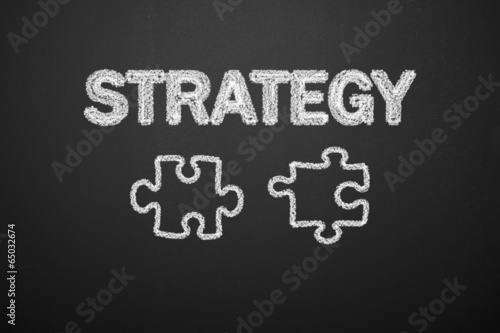 Strategy concept on blackboard