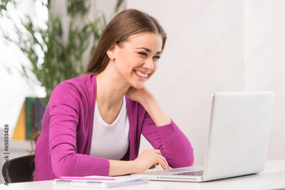 adult student girl sitting and studying. adult student girl sitting and studying.