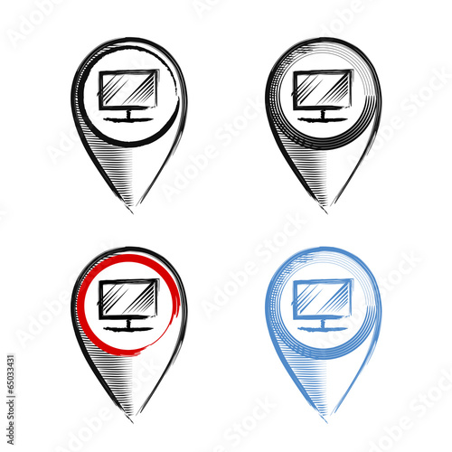 Vector desktop computer sketch map pointer Free Download Vector desktop computer sketch map pointer - GFXLoad