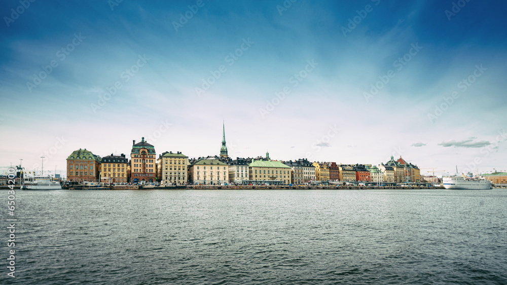 Panorama of Old Town in Stockholm