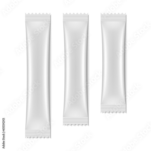 White blank sachet packaging, stick pack