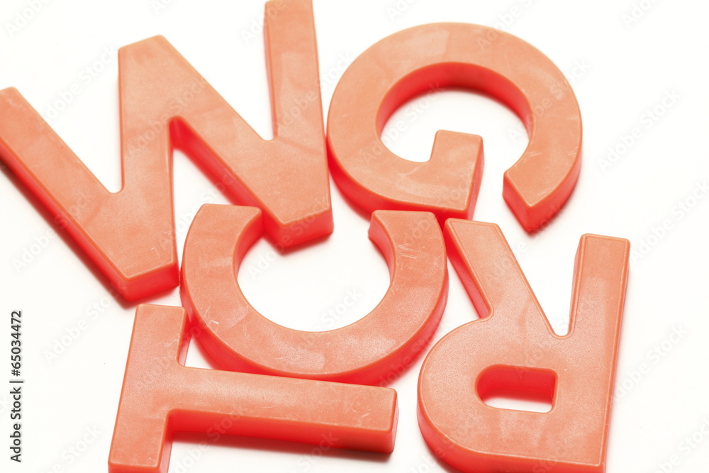 Orange English Alphabets on White background Orange English Alphabets on White background