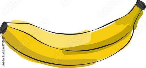 Sketched drawing of a banana. 