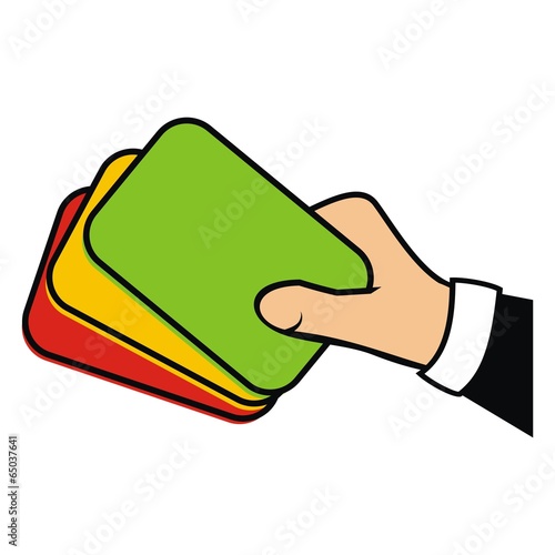 playing cards and hand, vector icon