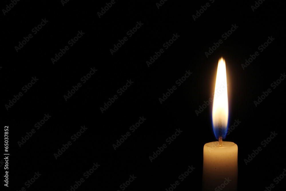 Candle on the right side Candle on the right side