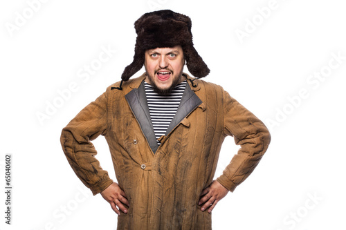 Angry russian man screaming