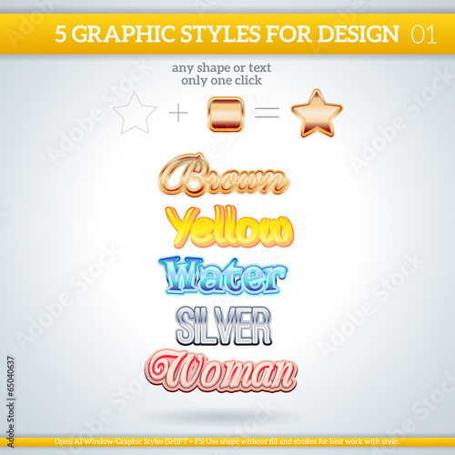 Set of Various Graphic Styles for Design.