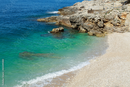 Fototapeta Naklejka Na Ścianę i Meble -  View of a beach in Pula, Croatia