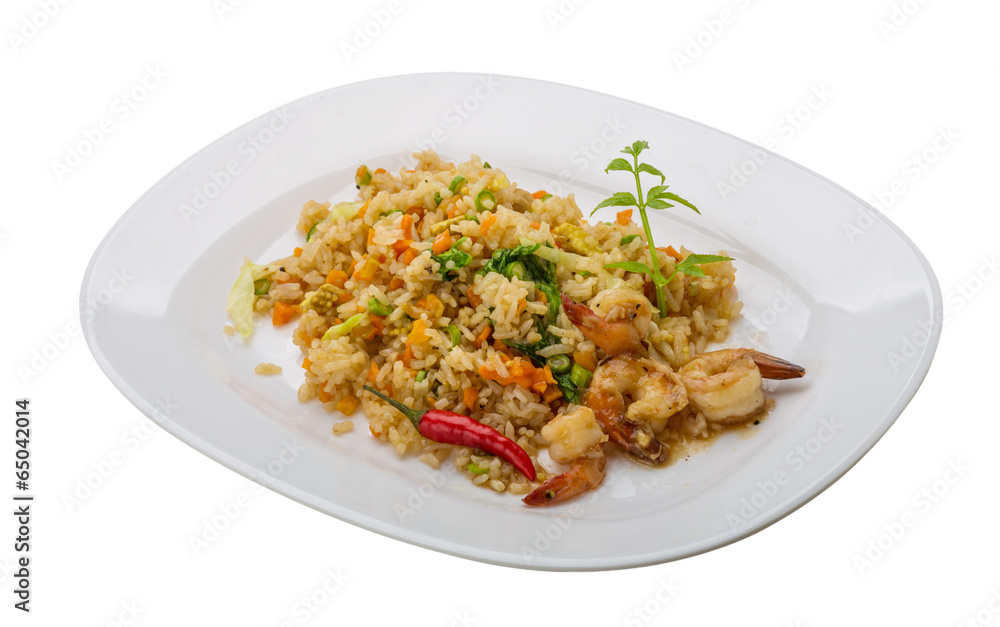 Fried rice with shrimps