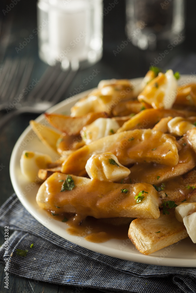 Unhealthy Delicious Poutine with French Fries Unhealthy Delicious Poutine with French Fries