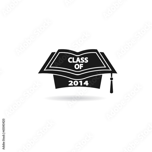 Graduation cap open book style image. Concept of sucess