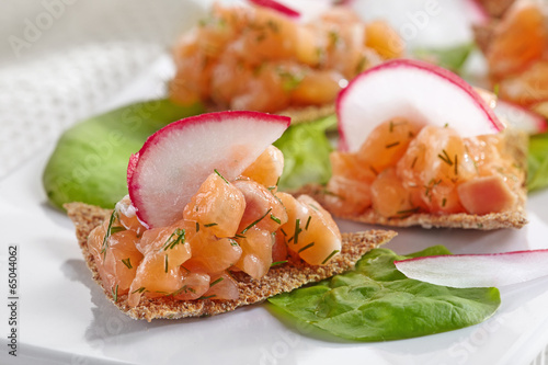 canapes with salmon tartare