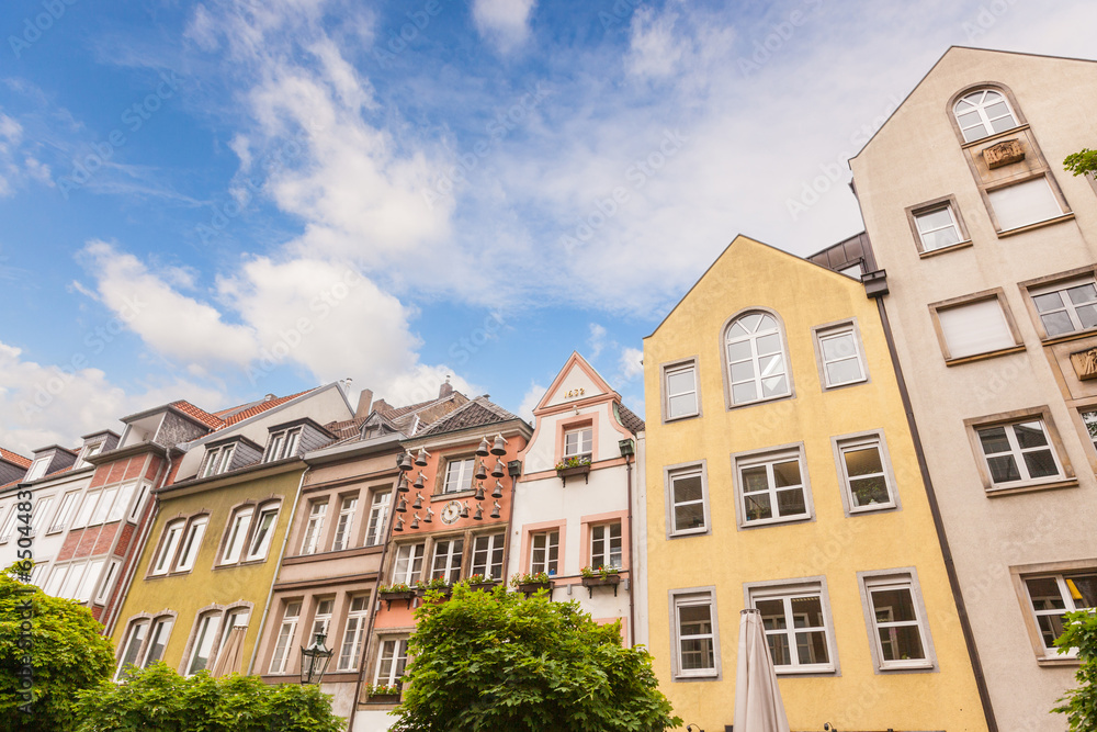 Houses in Dusseldorf Altstadt, the Old Town City Center
