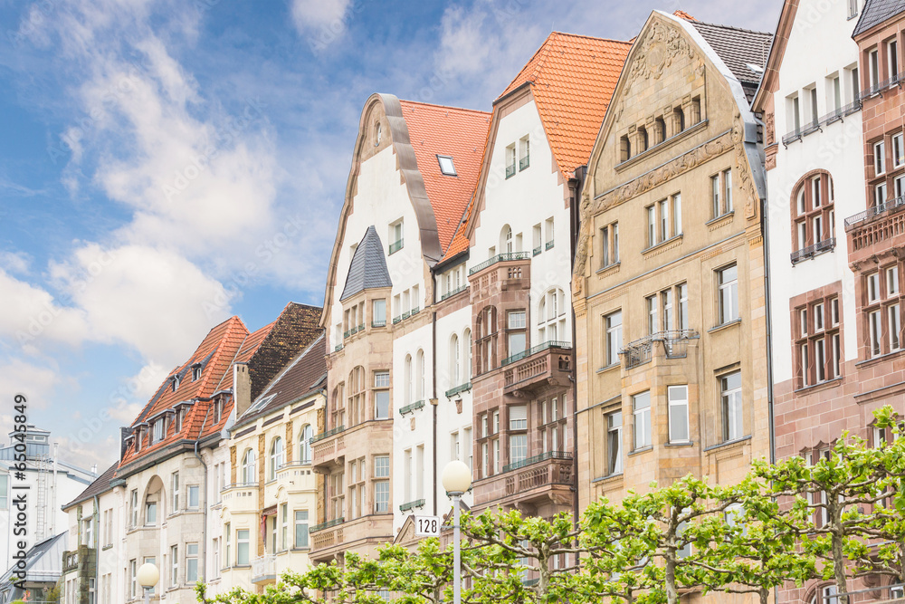 Houses in Dusseldorf Altstadt, the Old Town City Center Houses in Dusseldorf Altstadt, the Old Town City Center