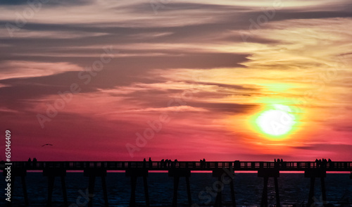 boardwalk at sunset
