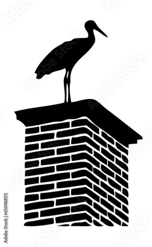 Stork on chimney