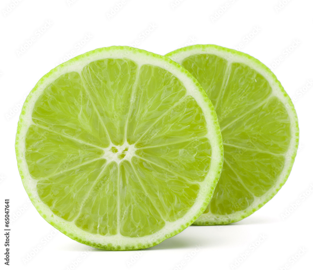 Citrus lime fruit half isolated on white background cutout Citrus lime fruit half isolated on white background cutout