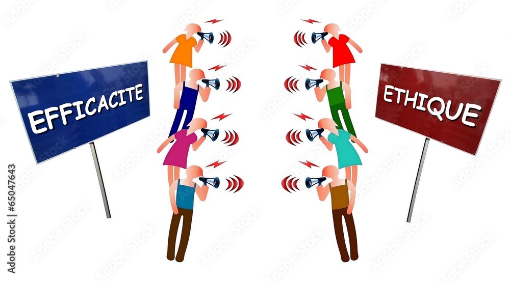 Débat "Efficacité vs Ethique" Illustration Stock Adobe Stock