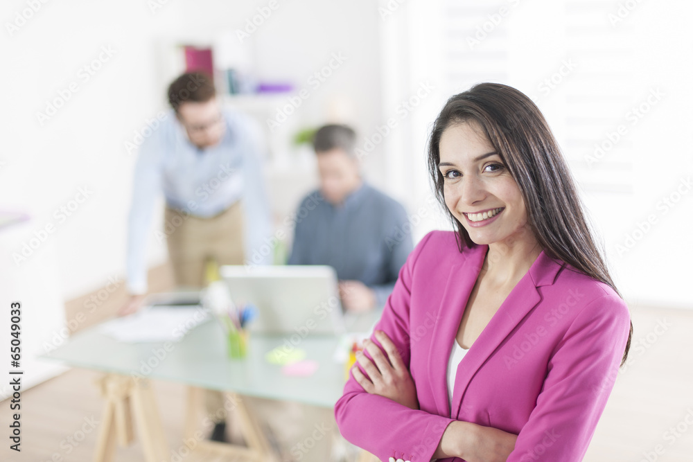 Portrait of a smiling businesswoman in meeting Portrait of a smiling businesswoman in meeting