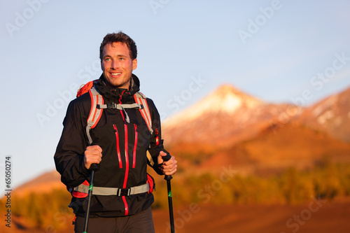 Hiker man hiking living healthy active lifestyle