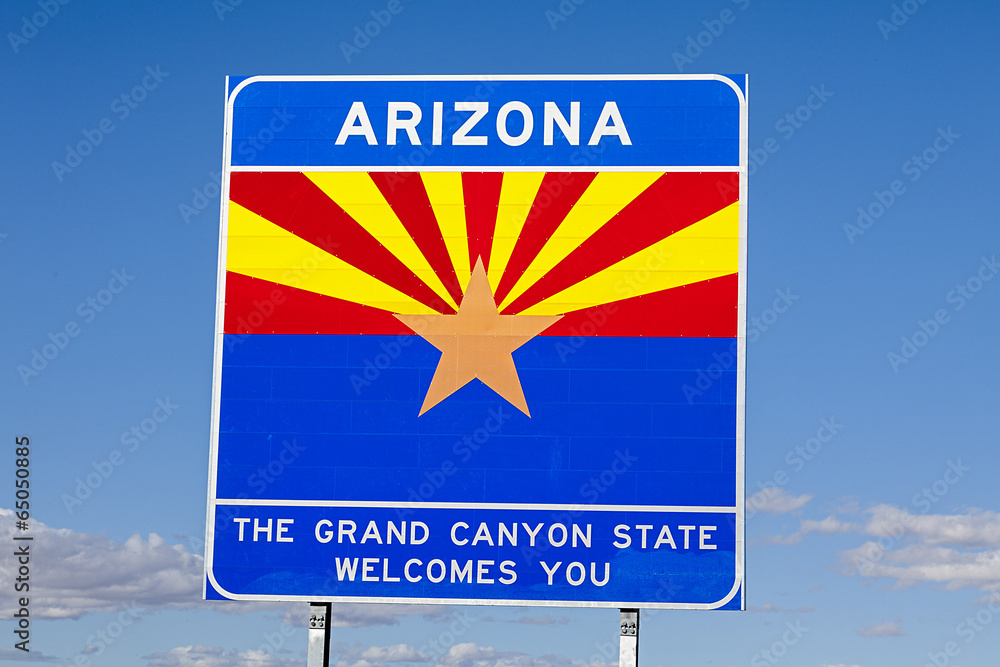 An Arizona State Welcomes You Road Sign