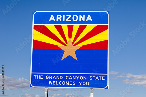 An Arizona State Welcomes You Road Sign