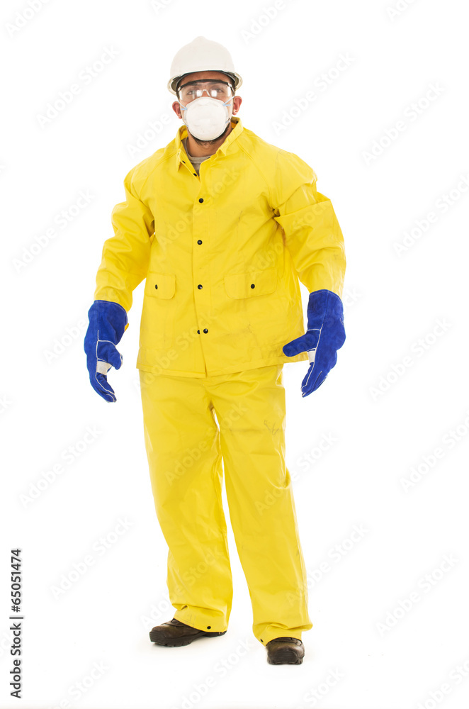 man with mask , helmet and security gear man with mask , helmet and security gear