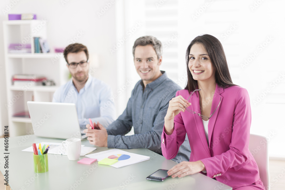 Portrait of a smiling businesswoman in meeting Portrait of a smiling businesswoman in meeting