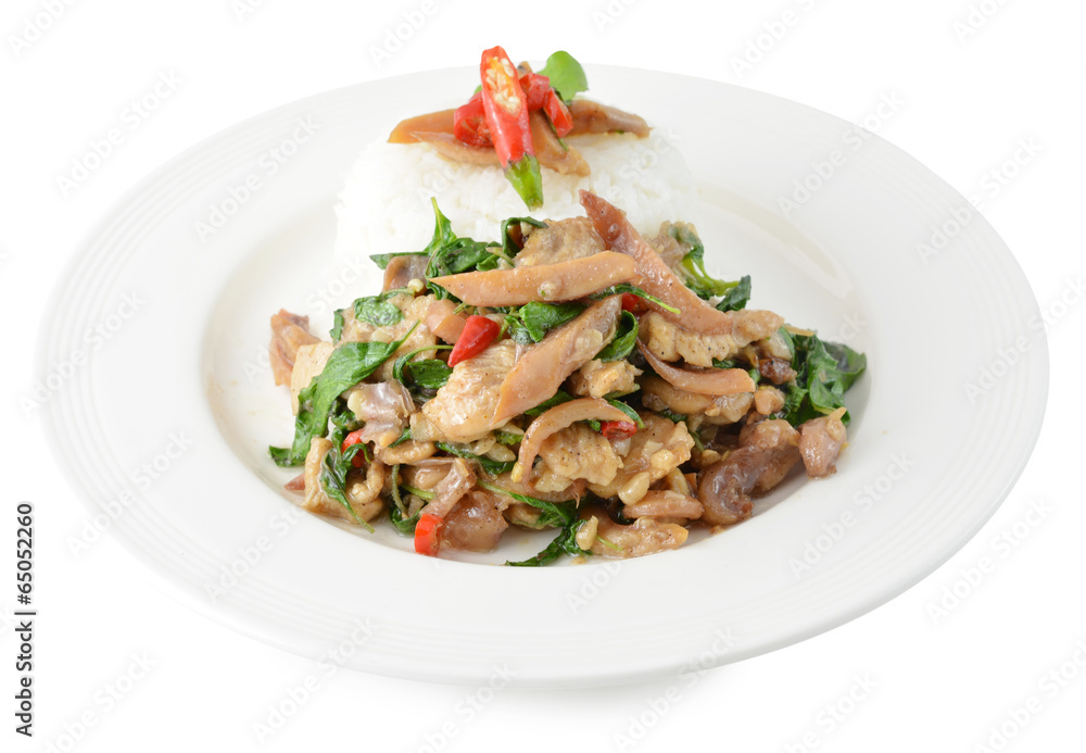 Stir-fried squid with Holy Basil Stir-fried squid with Holy Basil