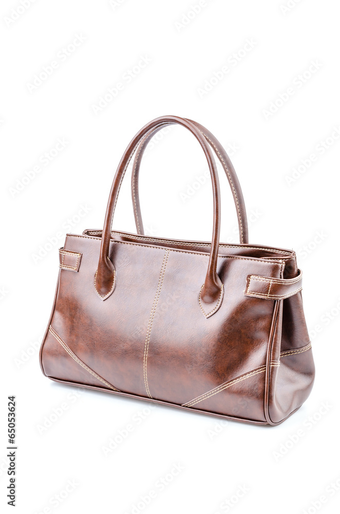 Woman leather bag isolated white background Woman leather bag isolated white background
