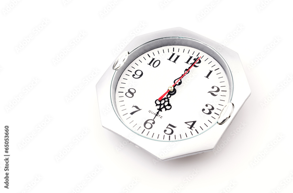 Clock isolated white background Clock isolated white background