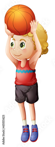 A young male basketball player