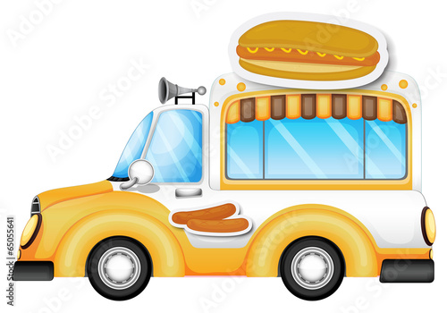 A vehicle selling buns and hotdogs