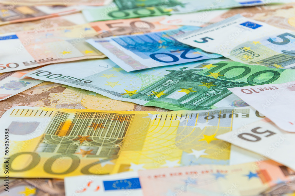 Background of euro banknotes