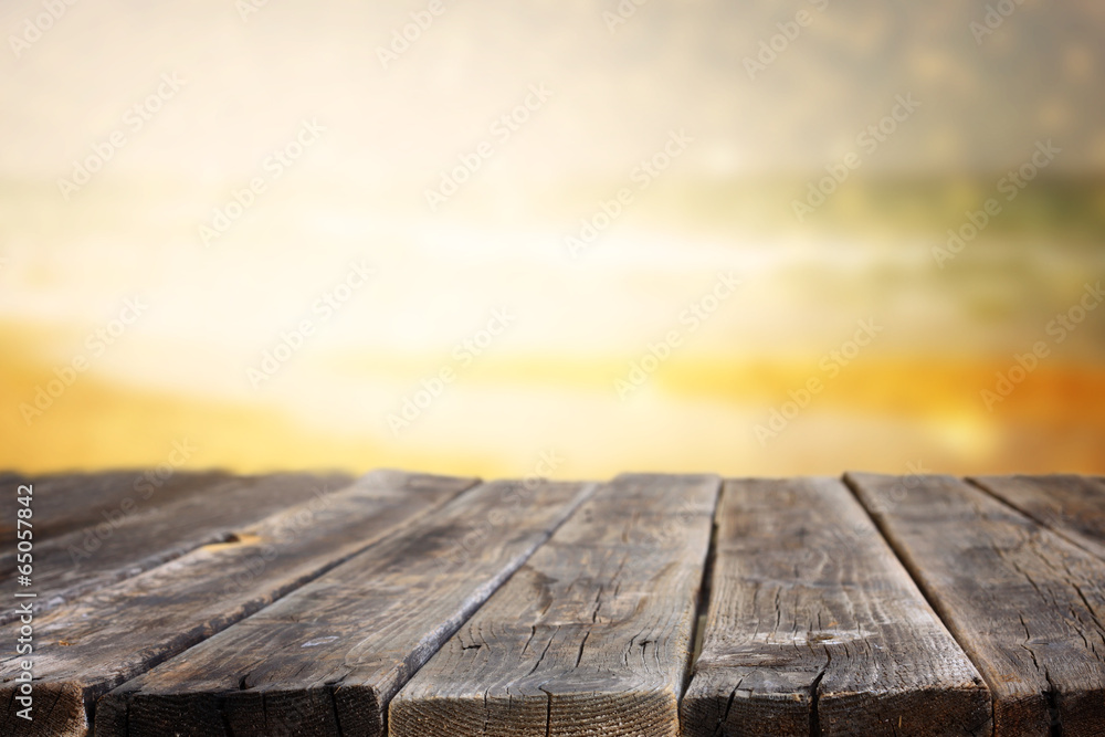 wood planks in front of sea landscape wood planks in front of sea landscape