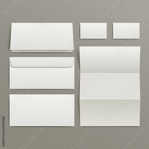 blank envelopes business card and folder
