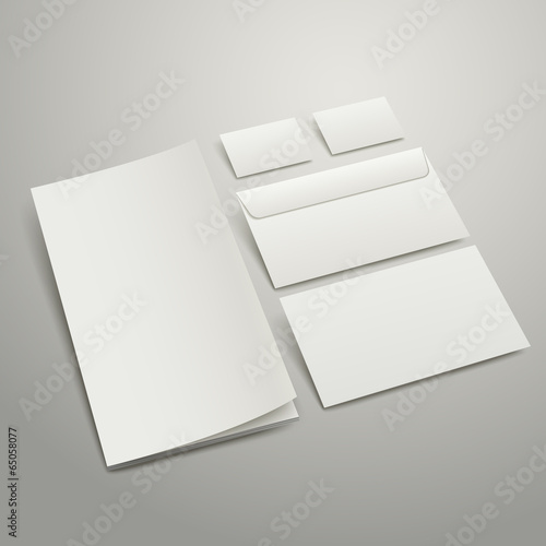 blank envelopes business card and folder