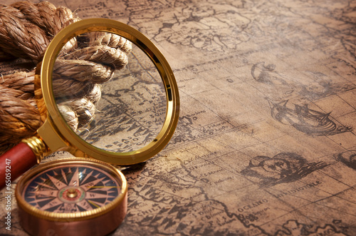 map and magnifying glass