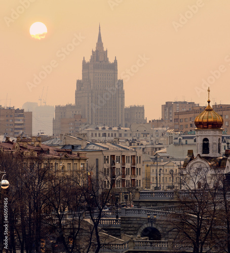 City sunset. Moscow, Russia.