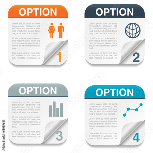 Option Backgrounds with Folding Paper Corner