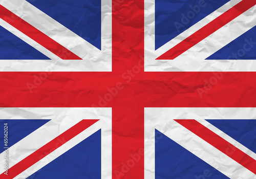 UK flag crumpled paper