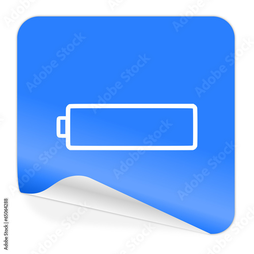 Free Download battery blue sticker icon - GFXLoad
