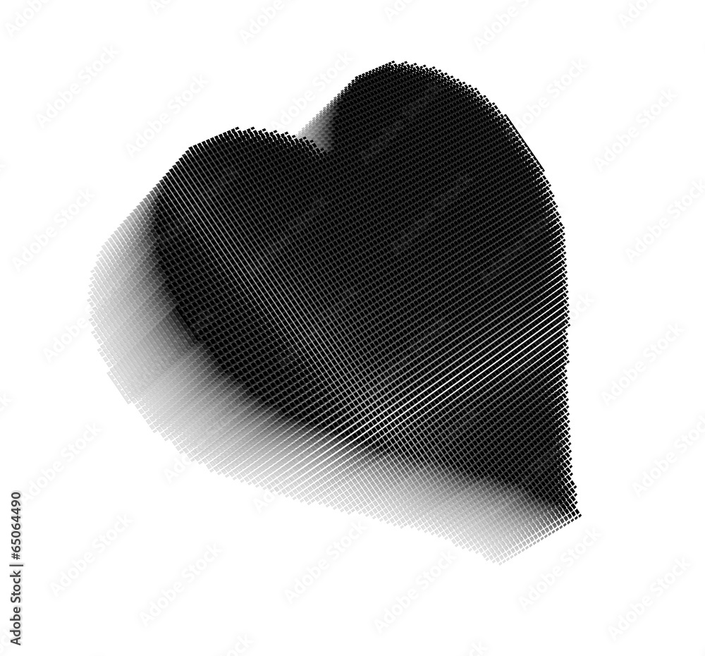 Black pixel icon-like image of heart Black pixel icon-like image of heart